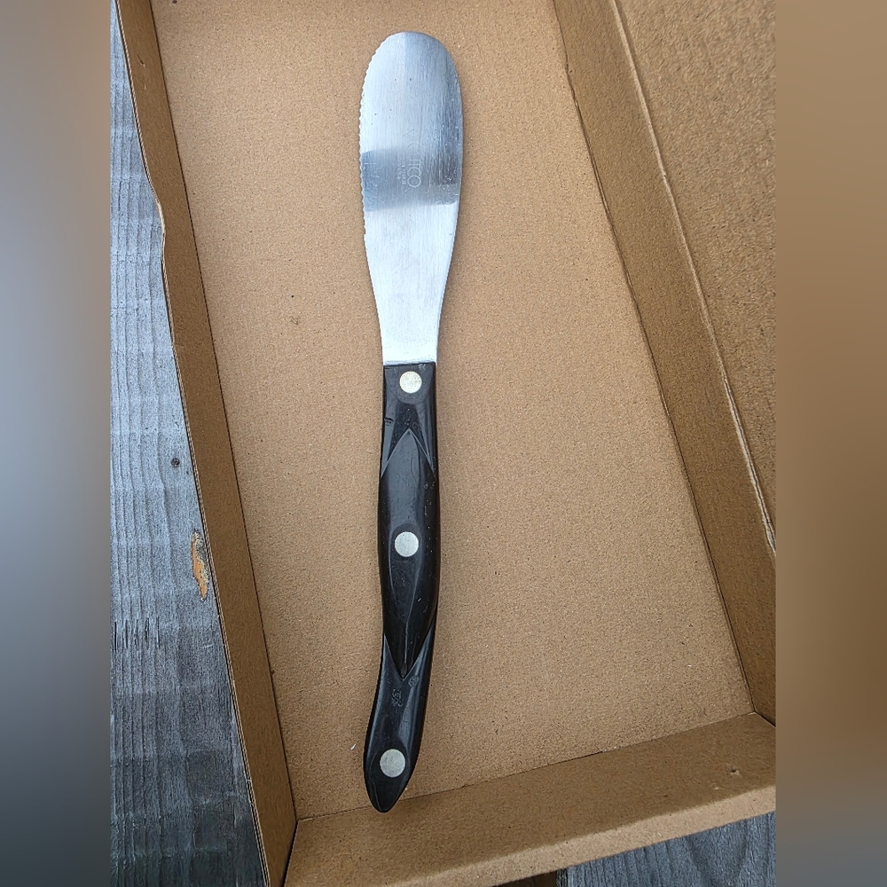 Cutco 1768 KJ Serrated Spreader Spatula Knife Classic Dark Brown Handle 5" Blade - Picture 2 of 7